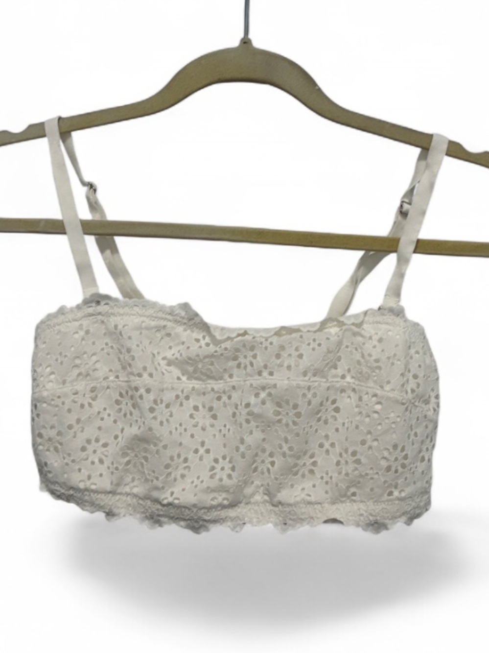 Auden White Eyelet Lace Bandeau Bralette
